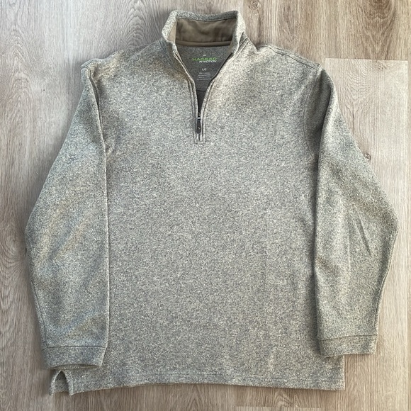 Haggar In Motion 1/4 Zip Knit Sweater - Large(Gray/Tan heather) - Picture 1 of 3